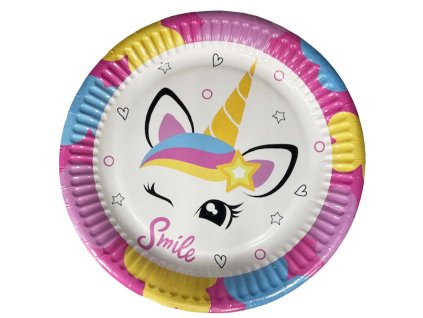 Papierové taniere 18cm jednorožec 8ks