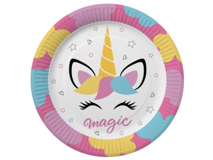 Papierové taniere 23cm jednorožec 8ks