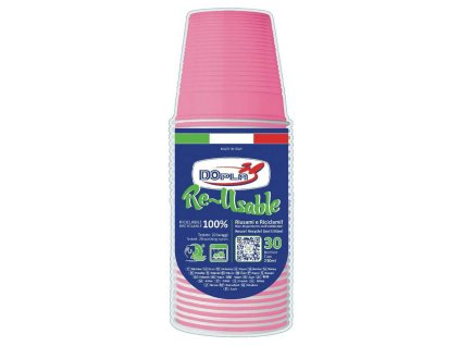 Dopla plastové poháre na viac použití 30ks ružové