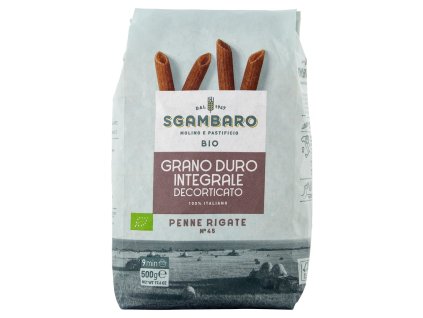 Sgambaro celozrnné BIO těstoviny Penne rigate n.45 500g