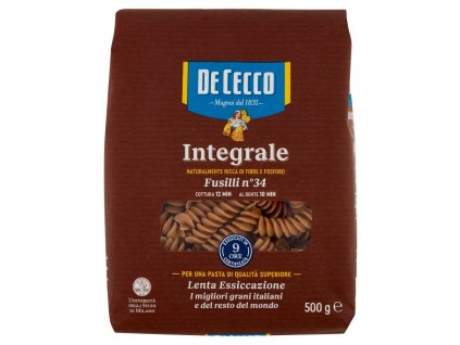 De Cecco celozrnné cestoviny Fusilli n.34 500g