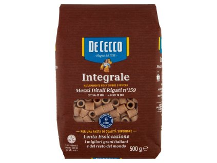 De Cecco celozrnné těstoviny Mezzi ditali Rigati n.159 500g