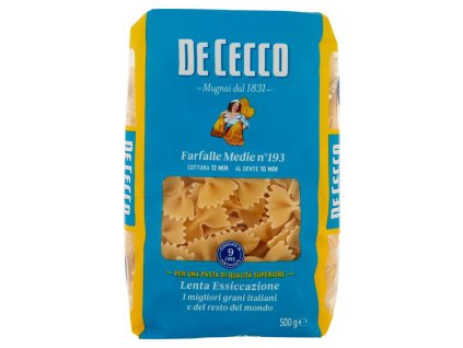 De Cecco semolinové cestoviny Farfalle Medie n.193 500g