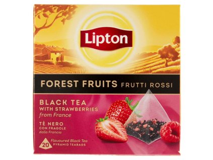 Lipton čierny čaj s jahodami a lesným ovocím 30g