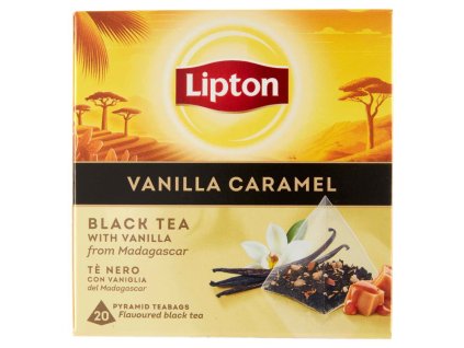 Lipton čierny čaj s vanilkou a karamelom 34g