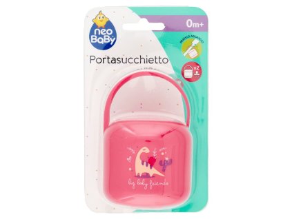 Neo baby ružový držiak na cumlík 1 ks