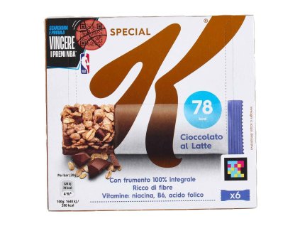 Kellogg's cereálne tyčinky s kúskami čokolády 6x20g