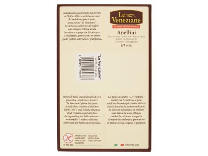 Le Veneziane cestoviny krúžky bez kepku, laktózy, vajec a pšenice 250g