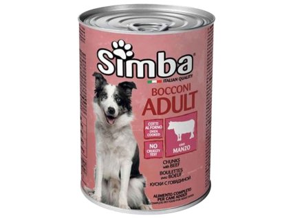 Simba šťavnaté mäsové kúsky pre psov s hovädzím mäsom v lahodnej omáčke 1,23kg