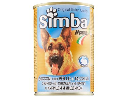 Simba šťavnaté mäsové kúsky pre psov s kuracím a morčacím mäsom v jemnej omáčke 415g