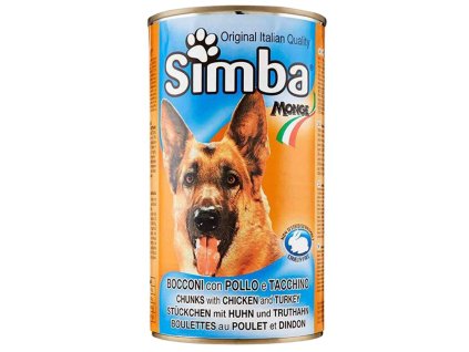 Simba šťavnaté mäsové kúsky pre psov s kuracím a morčacím mäsom v jemnej omáčke 1,23kg