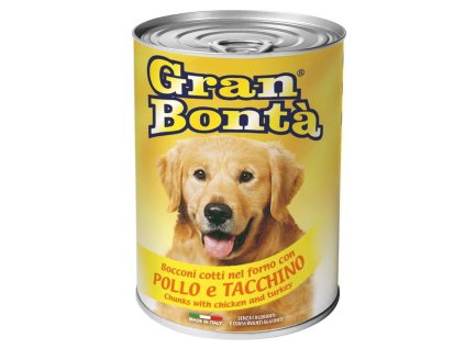 Monge šťavnaté mäsové kúsky pre psov s kuracím a morčacím mäsom v lahodnej omáčke 415g