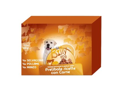 Billydog šťavnaté mäsové kúsky v omáčke 100g-12ks