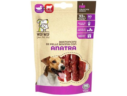 Pets & Hugs žuvacie maškrty z hovädzej kože obalené kačacím mäsom 80g