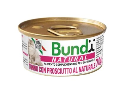 Bundy mokré krmivo pre mačky s tuniakom a šunkou 70g