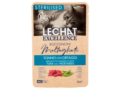 Le Chat Excellence šťavnaté kúsky tuniaka so zeleninou v jemnej omáčke 85g