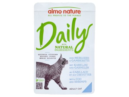 Almo Nature mokré krmivo s hejkým mäsom a krevetami 70g