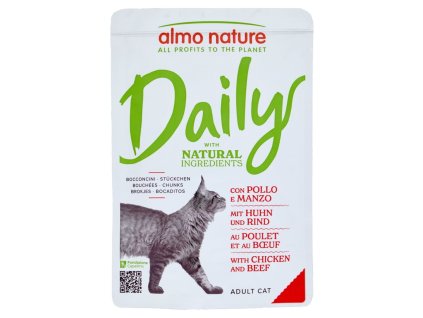 Almo Nature vlhké krmivo s kuracím a hovädzím mäsom pre mačky 70g