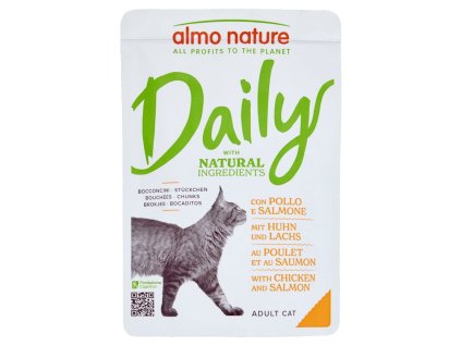 Almo Nature vlhké krmivo s kuracím mäsom a lososom 70g