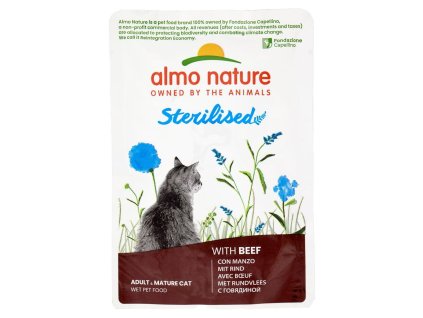 Almo Nature vlhké krmivo s hovädzím mäsom pre sterilizované mačky 70g