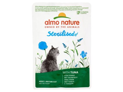 Almo Nature vyvážené vlhké krmivo s tuniakom pre sterilizované mačky 70g