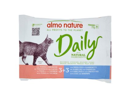 Almo Nature pestrá kombinácia štyroch druhov rýb 70g-6ks