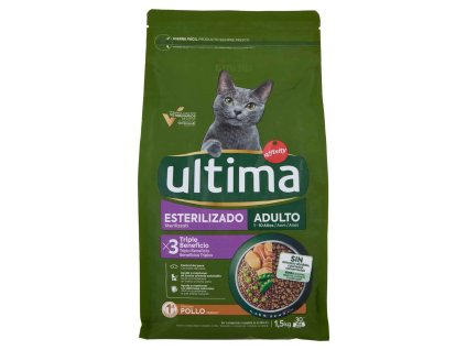 Ultima vyvážené krmivo s kuracím mäsom pre sterilizované mačky 1,5kg