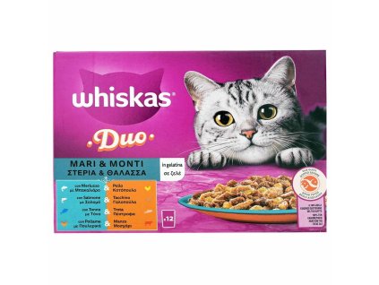 Whiskas kombinácia mäsa a rýb v jemnom želé 85g-12ks