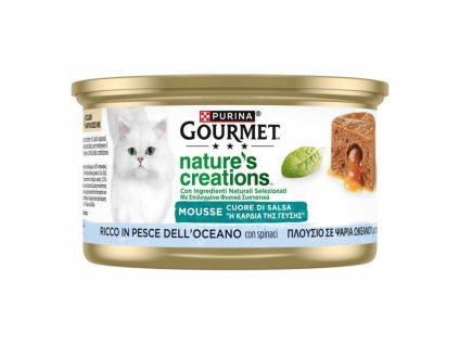 Gourmet jemná a nadýchaná mousse s rybou a špenátom 85g