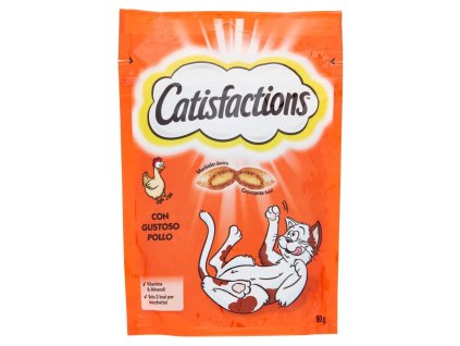 Catisfactions chrumkavé maškrty pre mačky s lahodnou kuracou príchuťou 90g