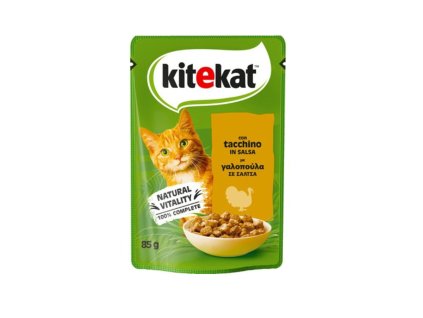 Kitekat šťavnaté kúsky morčacieho mäsa v lahodnej omáčke pre mačky 85g