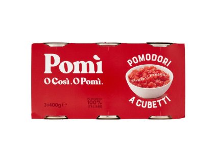 Pomì talianska paradajková drť v kockách 400g-3ks