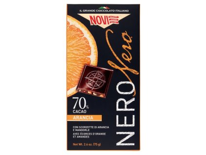 Novi Tableta Černá S Pomarančem A Mandlemi - 75g