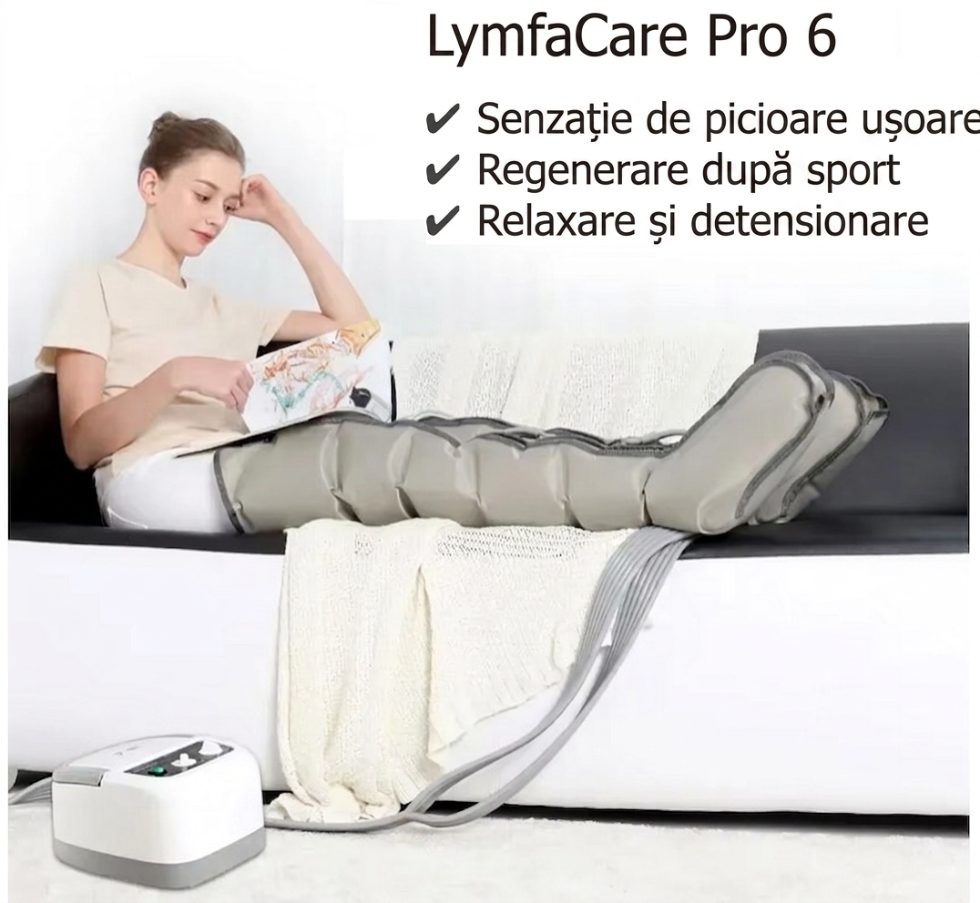 LymfaCare PRO 6 – drenaj limfatic cu 6 camere pentru utilizare acasă