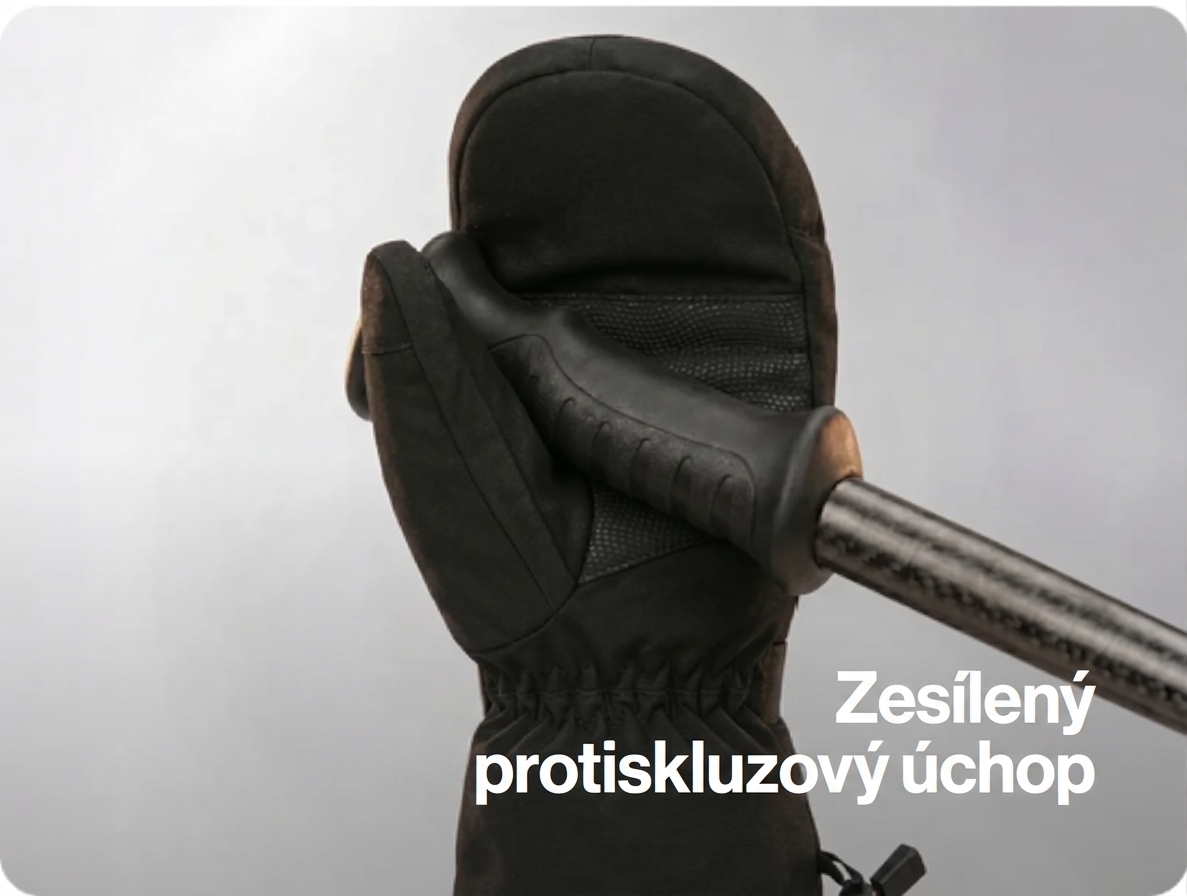 Zesílený protiskluzový úchop vyhřívaných palčáků SAVIOR