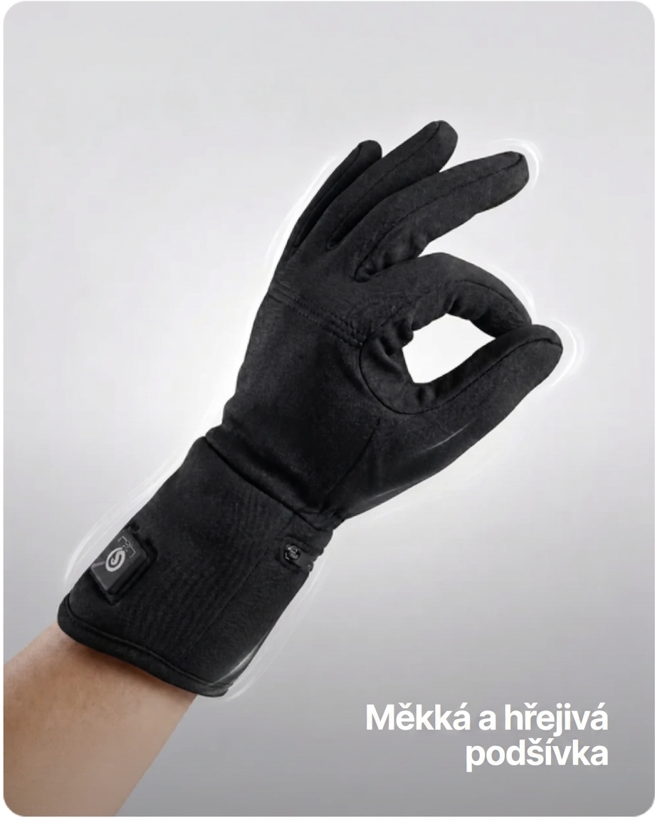 Tenké vyhřívané sportovní rukavice SAVIOR 3006 – detail provedení
