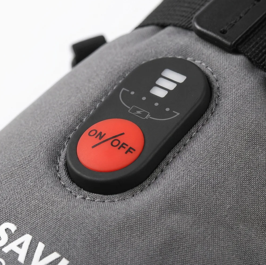 Ovládací tlačítko a indikace vyhřívání rukavic SAVIOR 2.0