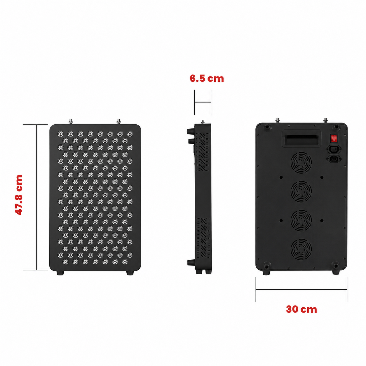 Dimensiuni ILWYRED TherapyPanel 150 – înălțime 47,8 cm, lățime 30 cm și adâncime 6,5 cm