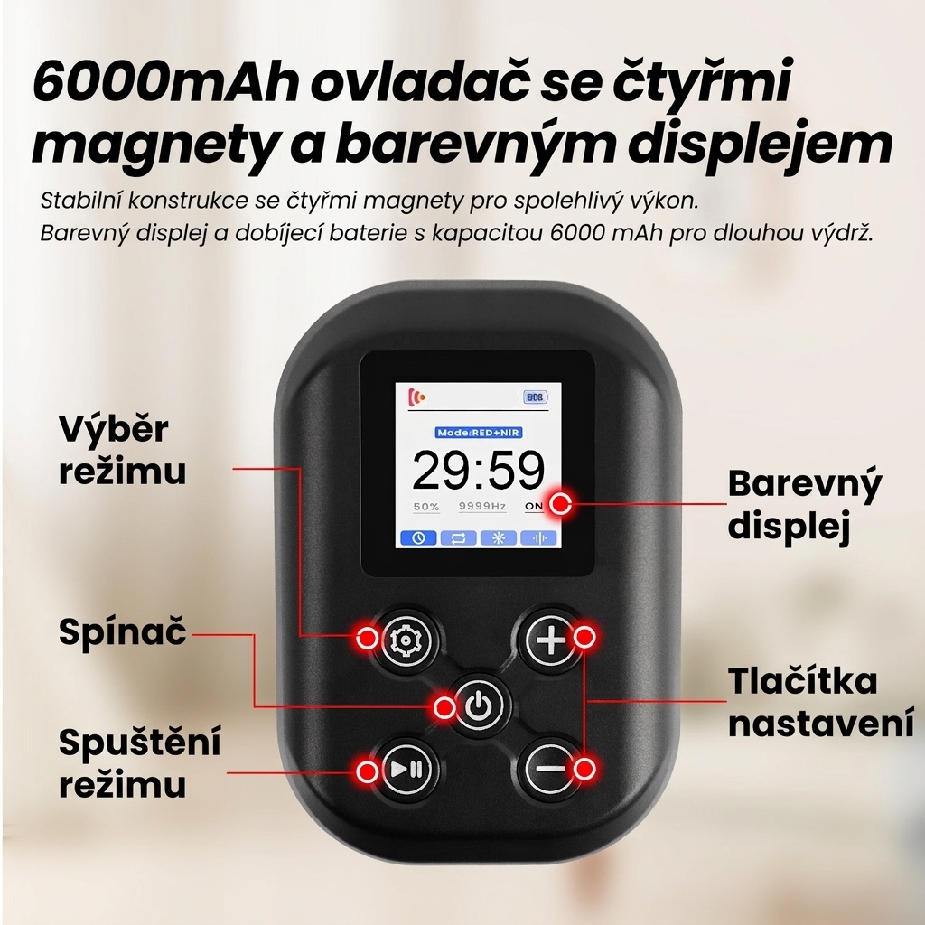 Magnetický ovladač ILWYRED BackTherapy s barevným displejem a baterií 6000 mAh