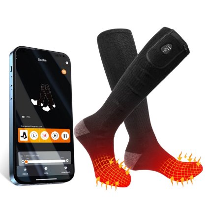 Vyhřívané nabíjecí podkolenky SAVIOR APP Control 2200mAh - černé