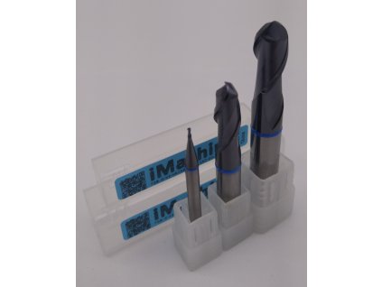 Ball Nose End Mills for Steel 2 Flutes - Fekete TGB-G-K2-HRC58-R3-6D-12C-100L-Black