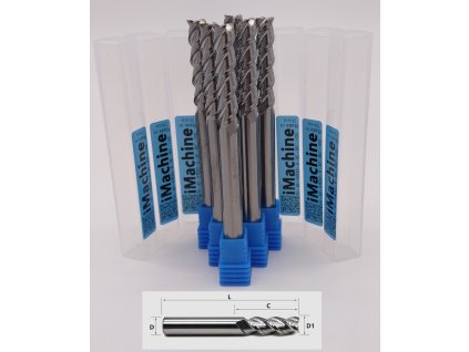 Face End Mills for ALU 3 Flutes HRC50 Ø4-4D-20C-75L