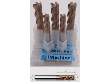 Face End Mills for Steel 4 Flutes HRC65 Ø6-6D-15C-50L