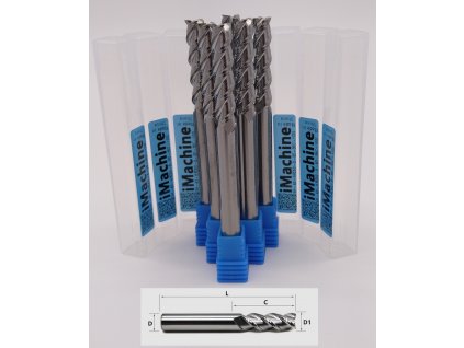 Face End Mills for ALU 3 Flutes HRC50 Ø5-5D-30C-100L