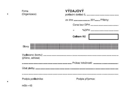 110028 MSK Výdajový doklad jednoduchý, A6, 100 listů, Samopropis