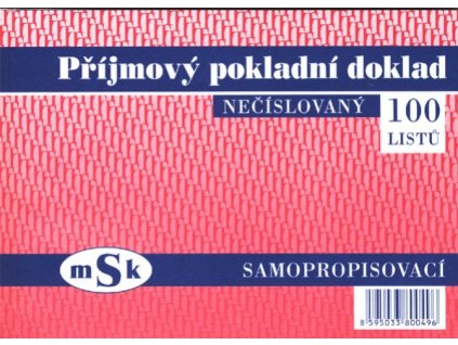 110029 MSK Příjmový doklad jednoduchý, s DPH, A6, 100 l., Samopropis