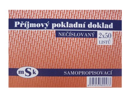 110031 MSK Příjmový doklad, A6, 2×50 listů, Samopropis