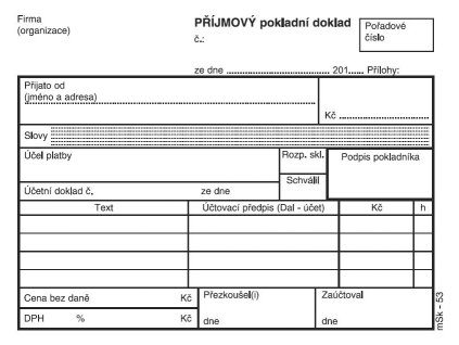 Příjmový doklad s tabulkou, A6, 100 listů, Samopropis  Katalogové číslo: 110032       EAN: 8595033800519