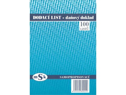 110034 MSK Dodací list, A5, 100 listů, Samopropis