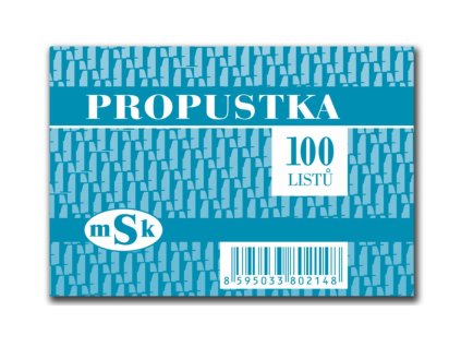 110042 MSK Propustka, A7, 100 listů